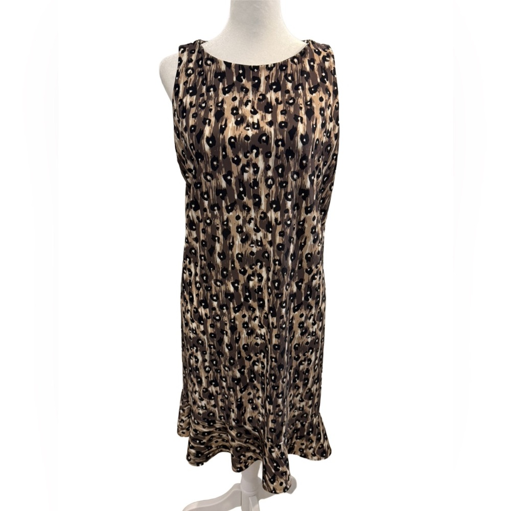 Sara Campbell Cheetah Print Flounce Dress. Large